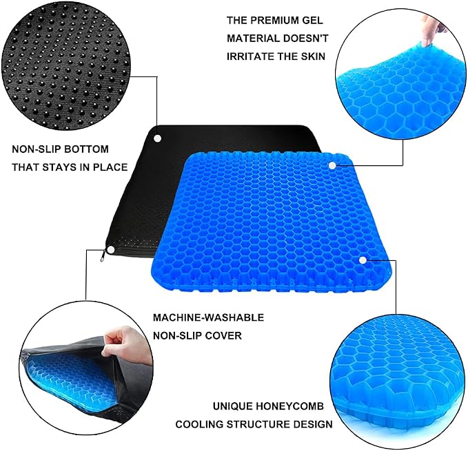 Gel Seat Cushion, Office Seat Cushion Chair Pads - Image 4