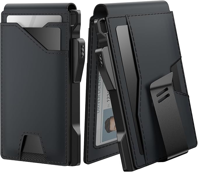 typecase Tactical Wallet for Men Card Holder: Pop Up Card Case, Genuine Leather by typecase