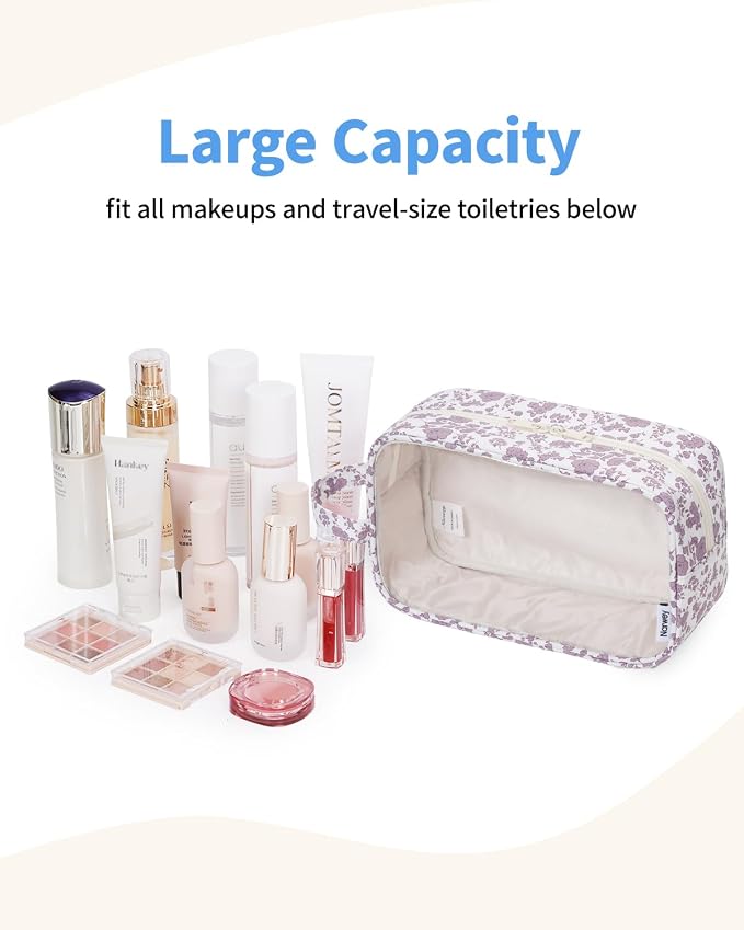 Narwey Clear Toiletry Bags for Traveling Women Men, Make Up Organizer, Skincare - Image 2