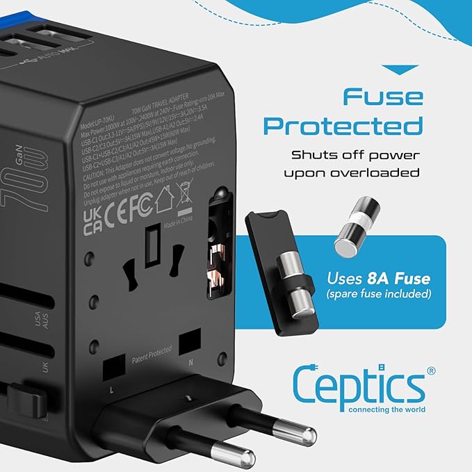 Ceptics 70W World International Travel Plug Adapter - Image 5