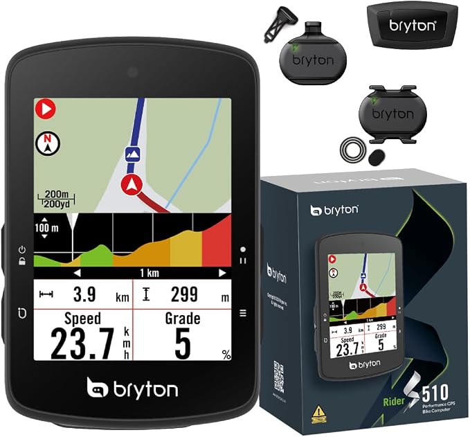 Bryton Rider S510 Sensor Bundle 2.8 Inch Color LCD Touchscreen GPS Bike/Cycling by Bryton