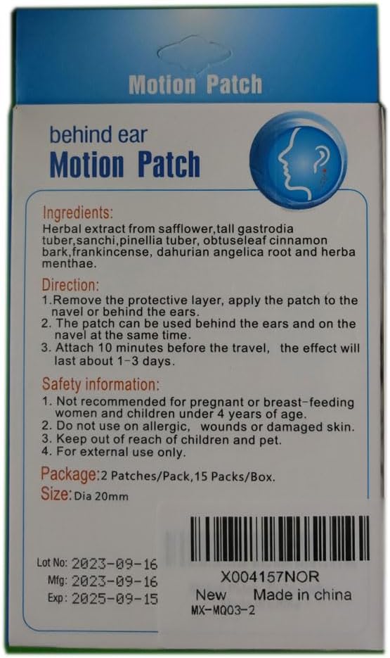 MQ Motion Sickness Patch, Sea Sickness Patches Behind Ear - Image 8