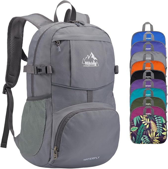 WATERFLY Hiking Foldable Daypack Backpack: 25L Ultra Lightweight Packable by Waterfly