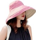 Women Wide Brim Sun Hats Metal Wired Edge Summer UV Protection Beach Fishing Hat by HUAMULAN