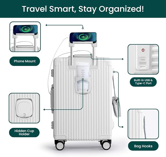 Nobl Travel Carry On Luggage, Noble Zipperless Aluminum Frame PC Hard Shell - Image 3