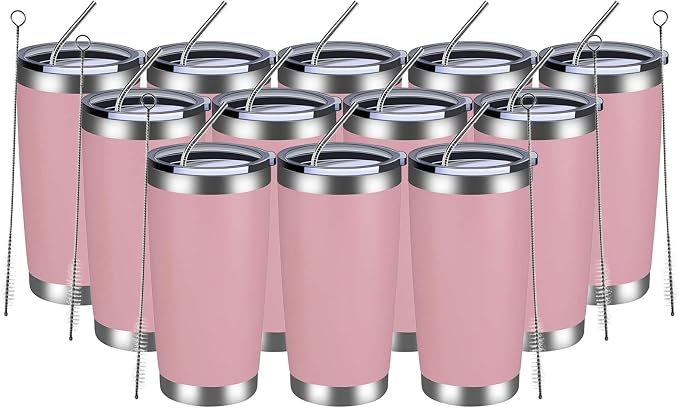 MEWAY 20oz Tumbler 12 Pack Double Wall Vacuum Insulated Travel Mug Bulk by MEWAY