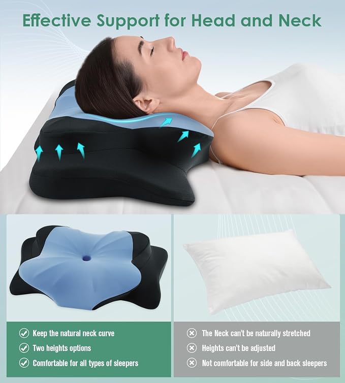 DONAMA Cervical Pillow for Sleeping, Contour Memory Foam Pillow for Neck and - Image 6