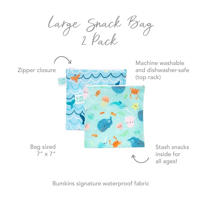 Bumkins Reusable Sandwich and Snack Bags, - Image 5