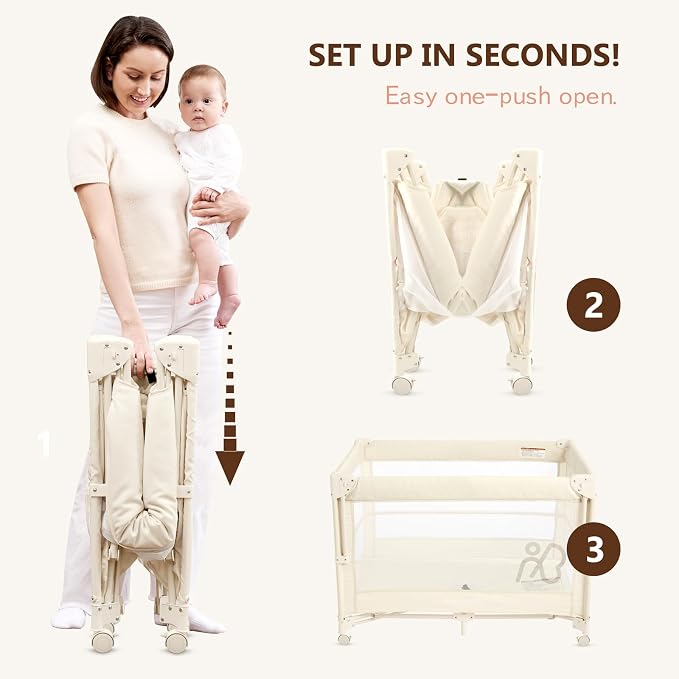 ANGELBLISS Baby Bassinet Bedside Crib, Pack and Play - Image 4