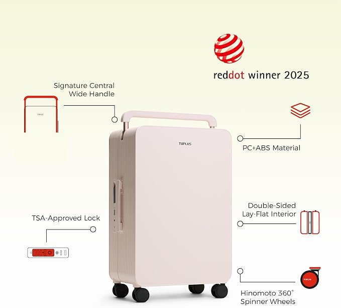 TUPLUS 24” Checked Hardside Luggage Lightweight ABS Travel Suitcase - Image 2
