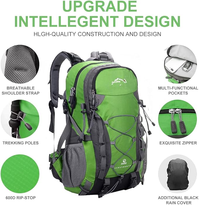 INOXTO lightweight Hiking Backpack 35L/40L Hiking Daypack - Image 3