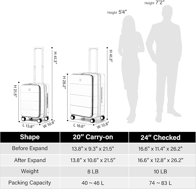 Hanke Hardside Expandable Carry On Luggage, 20 Inch Top Opening Trunk Luggages - Image 7