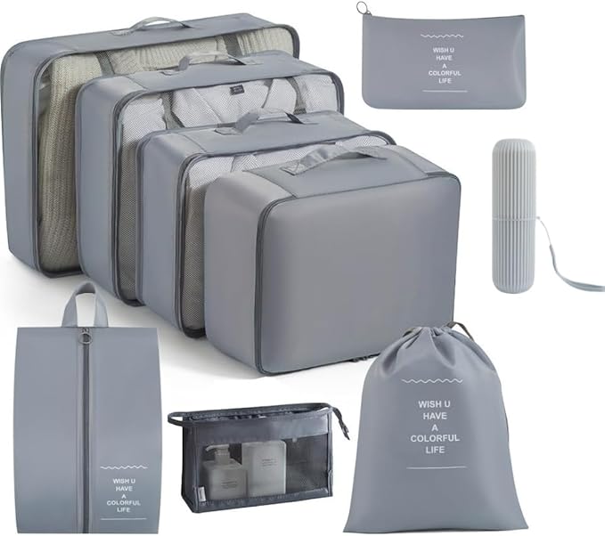 9 Set Packing Cubes for Suitcases, Aydicon Travel Luggage Packing Organizers by Unknown