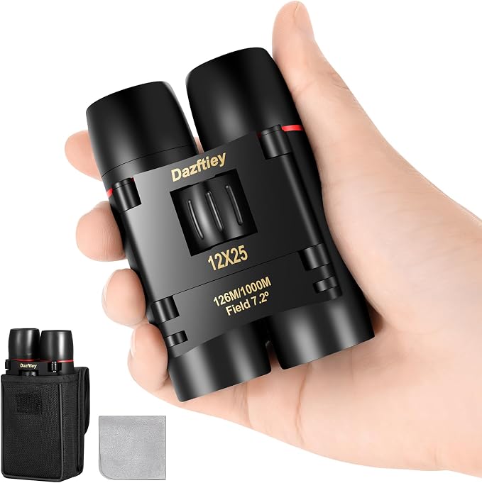 12x25 Small Compact Binoculars for Adults & Kids by Dazftiey