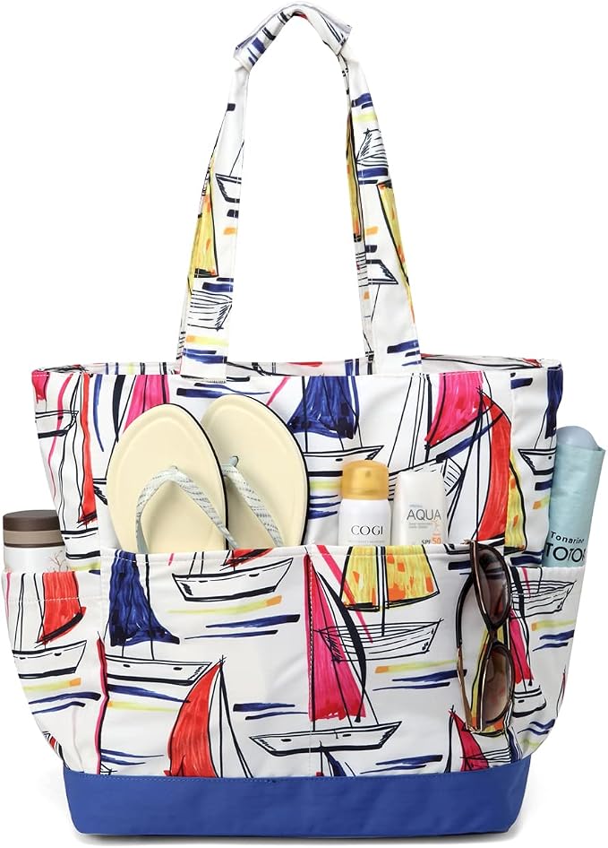 VASCHY Beach Bag for Women, Large Waterproof Sandproof Fold-able Packable Pool by Vaschy