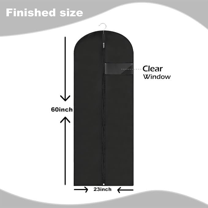 Dress Bags for Gowns Long, Suit Bag Cover for Storage and Travel - Image 2