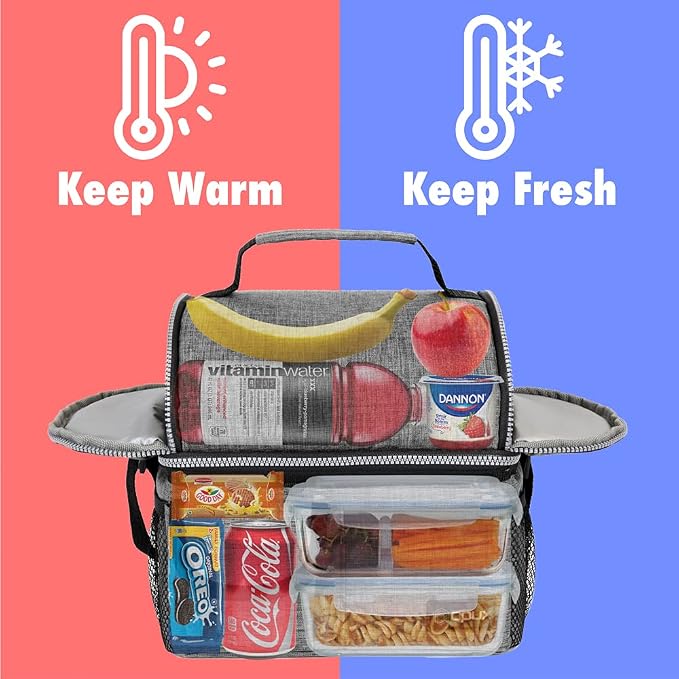 opux Lunch Box for Men, Adult Lunch Box Cooler, Insulated Lunch Bag Women - Image 2