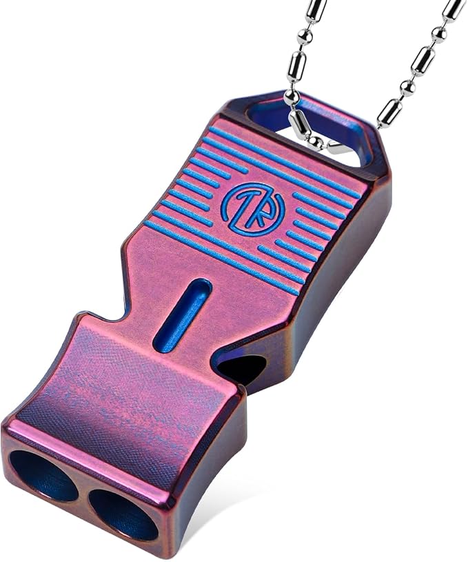 TACRAY Titanium Emergency Survival Whistle, Portable Necklace Whistle, Loud by TACRAY