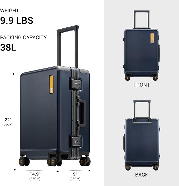 LEVEL8 Carry On Luggage Airline Approved Zipperless - Image 9