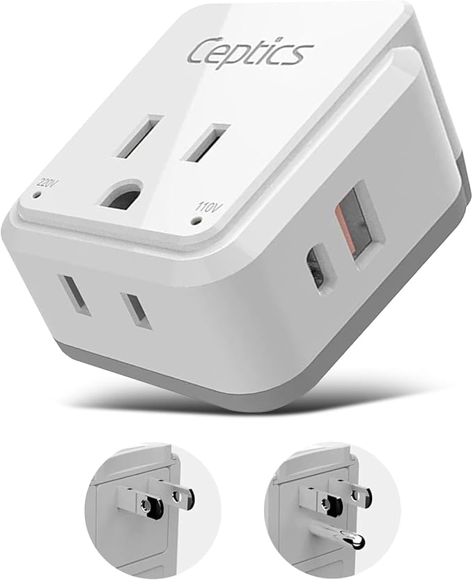 Ceptics Japan, Philippines Power Travel Plug Adapter Set, 20W PD & QC, Safe by Ceptics