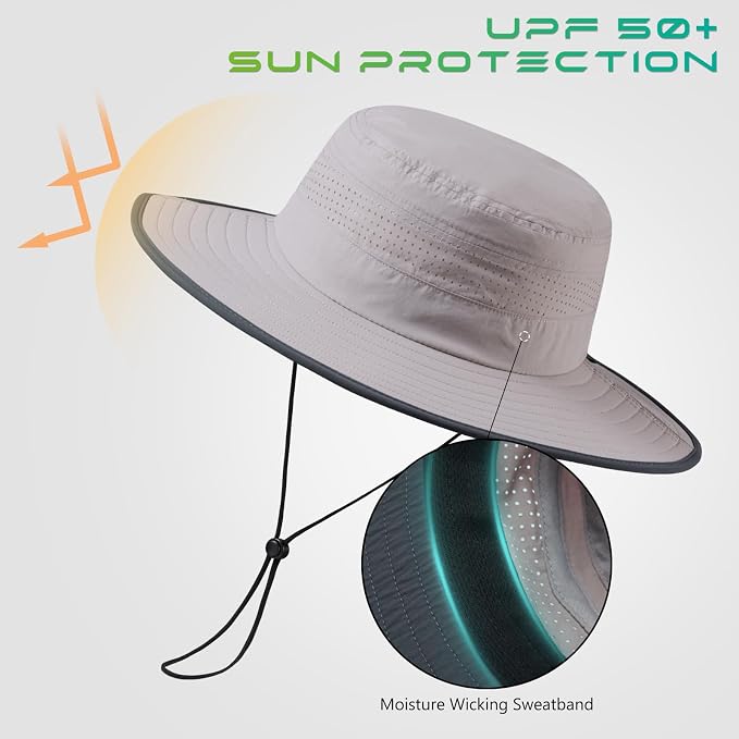 UPF 50+ Foldable Brim Water-Resistant Sun Bucket Hat - Image 3