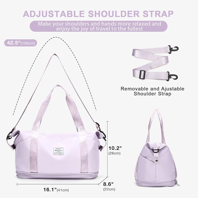 Travel Duffel Bag, Sports Tote Gym Bag, Shoulder Weekender Overnight Bag - Image 2