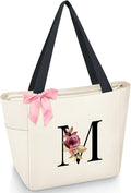 Vavabox Tote Bag, A-Z Initial Monogrammed Waterproof Tote Bag, Bridesmaid Gifts by Vavabox