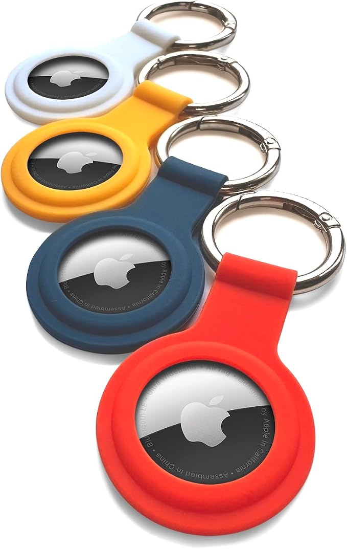 CHARGEWORX Air Tag Holder 4-Pack – Silicone Protective Keychain Holders by Chargeworx