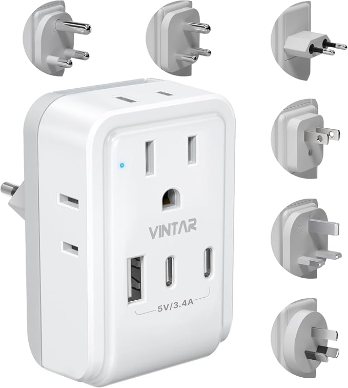 VINTAR Universal Travel Adapter Kit, International Power Adapter by VINTAR