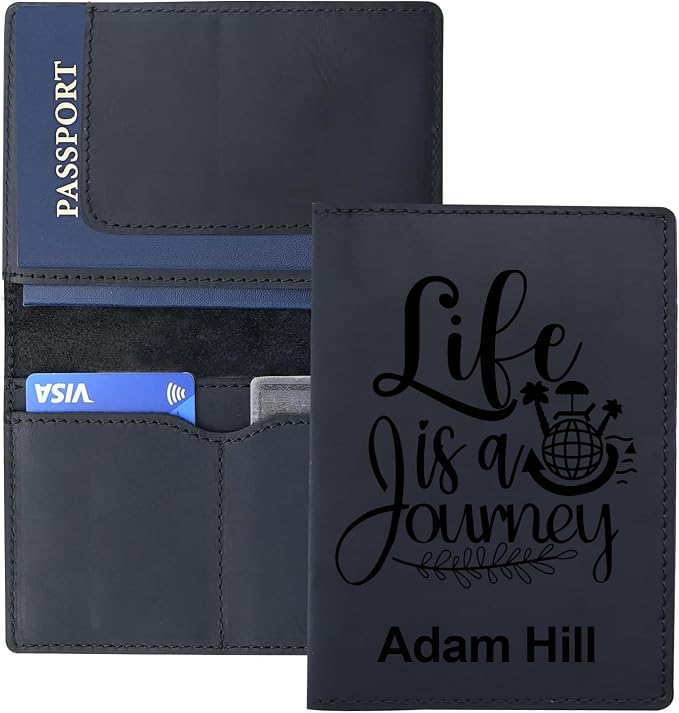Personalized Leather Passport Holder, Custom Travel Wallet, Genuine Leather - Image 6