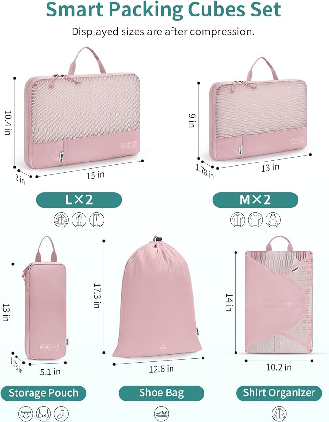 WANDF 7 Set Compression Packing Cubes - Image 3