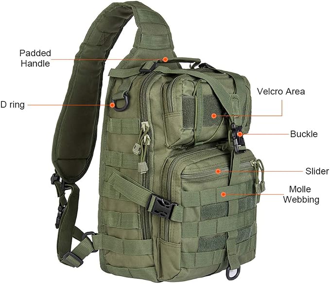 hopopower Tactical Sling Bag Pack Military Rover Shoulder Backpack EDC Assault - Image 2