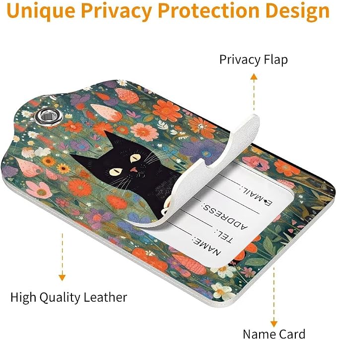 2 Pack Luggage Tag for Suitcase, Cute Unique Leather Bag Tags Identifiers - Image 2