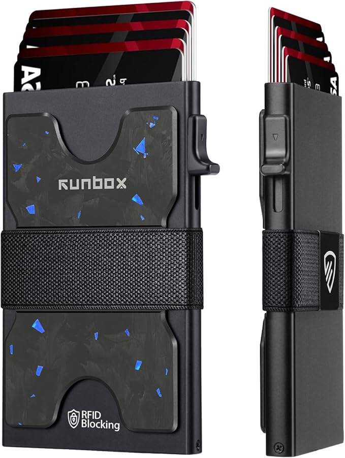 Mens Business Card Holder, Slim Card Wallet by RUNBOX