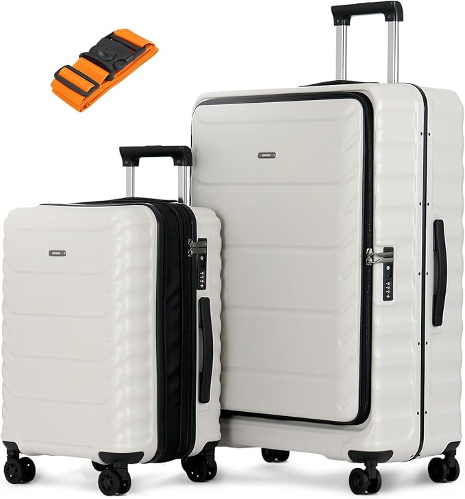 Luggage Sets 2 Pieces, 20/28 Inch PC Hardshell Suitcase by CENSIEN