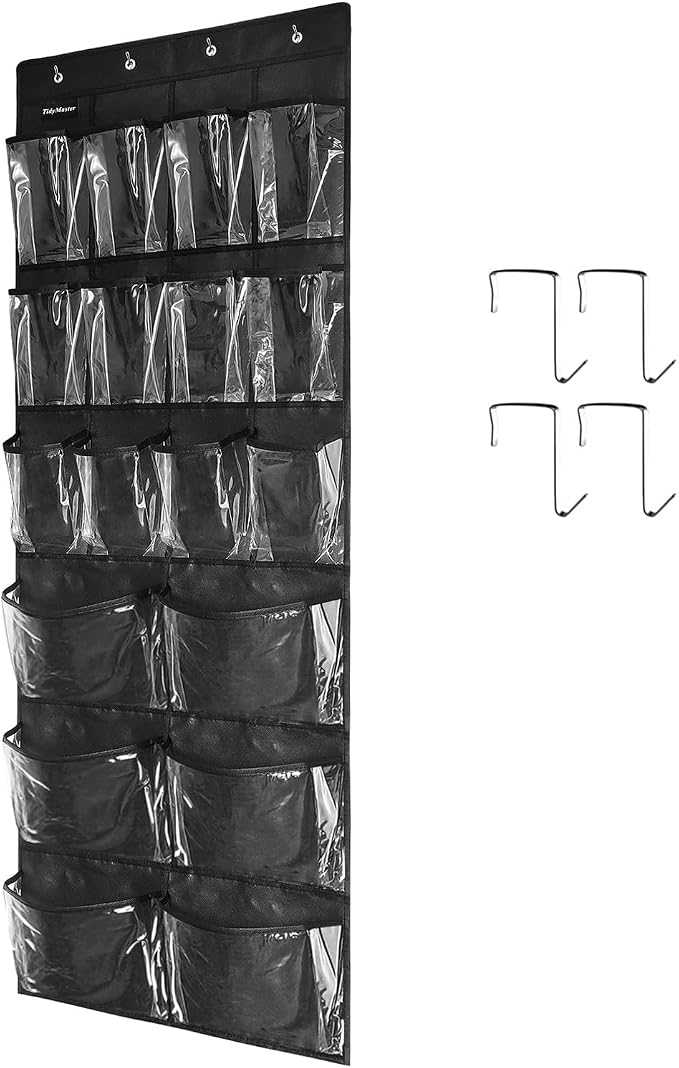 Extra Large Hanging Over Door Shoe Organizer, Closet Shoe Rack by TidyMaster