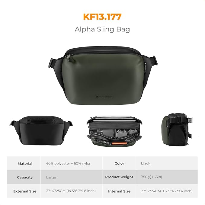 K&F Concept 2 in 1 Sling Bag Everyday Shoulder Bag & Multifunction Photography - Image 8