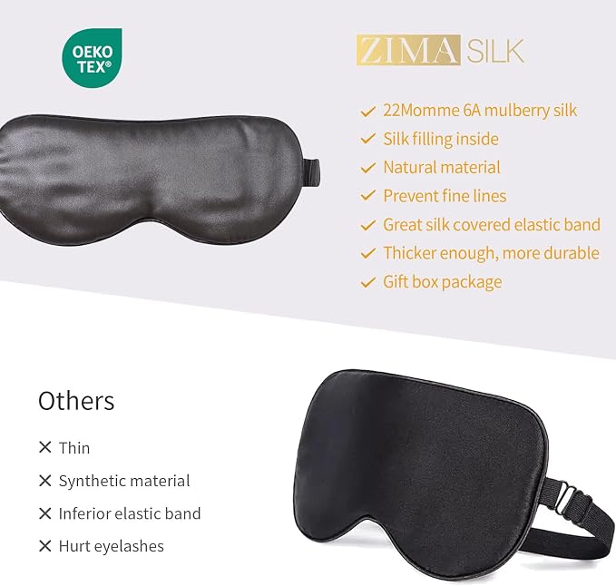 ZIMASILK Adjustable 100% 22 Momme Mulberry Silk Sleep Mask - Image 6