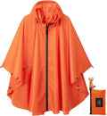 Rain Poncho Jacket Coat Hooded Zipper Style by salamra
