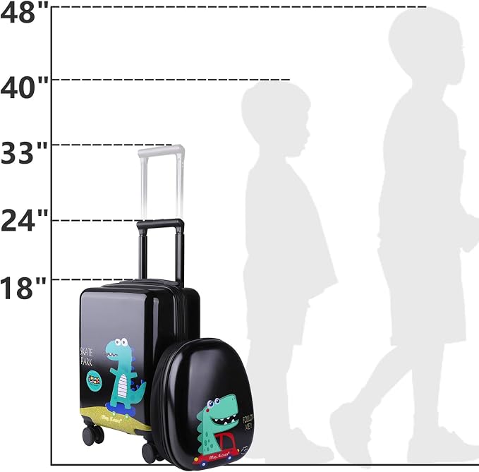 iPlay, iLearn Dinosaur Kids Luggage, Boy Carry on Suitcase, Toddler Rolling - Image 6