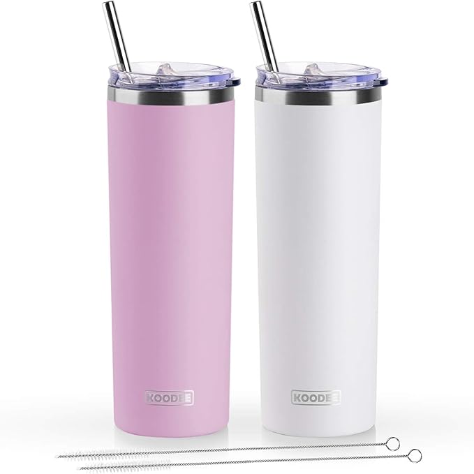koodee 20 oz Skinny Tumbler Stainless Steel Double Wall Insulated Water Cup by koodee