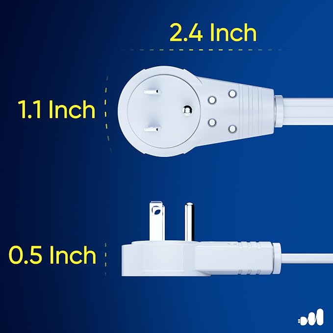 Maximm Cable 6 Ft 360° Rotating Flat Plug Extension Cord/Wire, 16 AWG Multi 3 - Image 3