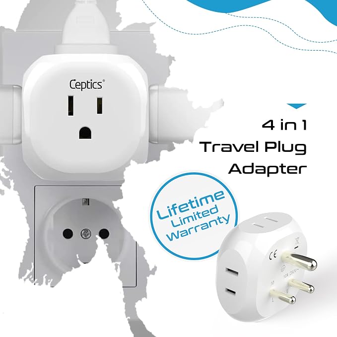 Ceptics India, Pakistan Travel Adapter - Image 6