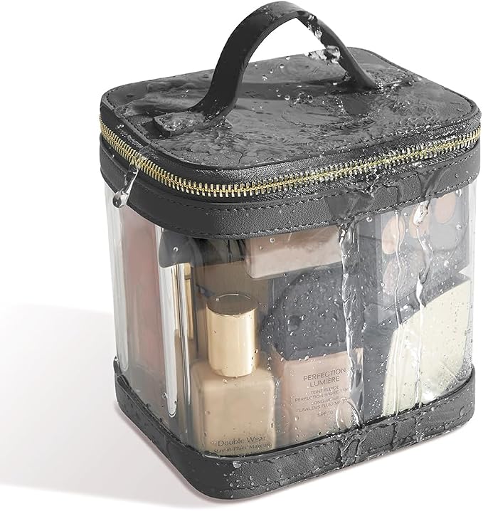 ROWNYEON Clear Makeup Case Toiletry Bag Multipurpose Travel Makeup Train Case by CAMDEEZ
