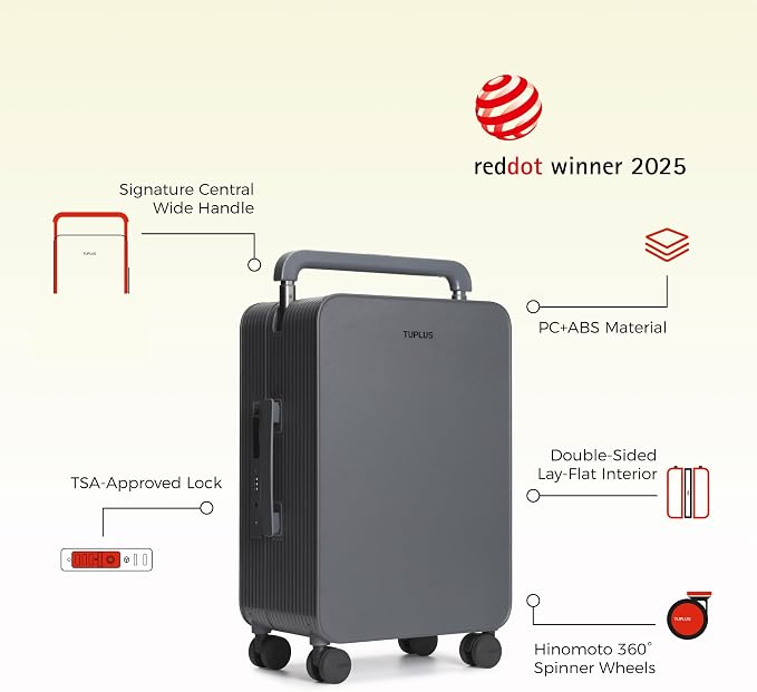 TUPLUS 20” Carry-On Hardside Luggage Lightweight ABS Travel Suitcase - Image 2