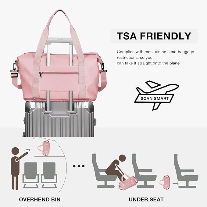 Travel Duffel Bag, Sports Tote Gym Bag, Shoulder Weekender Overnight Bag - Image 4