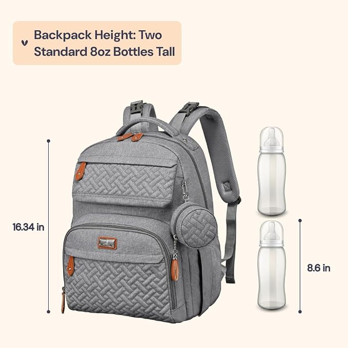 BabbleRoo Diaper Bag Backpack, Travel Backpack - Image 3