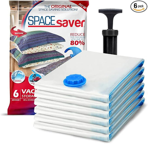 6 Pack Medium Vacuum Storage Bags by Spacesaver