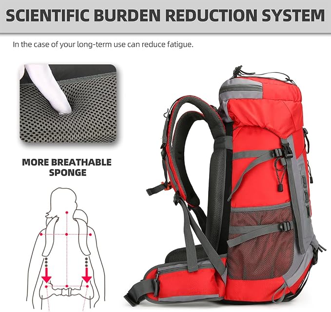 King'sGuard 60L Hiking Backpack Lightweight Camping Backpack - Image 2