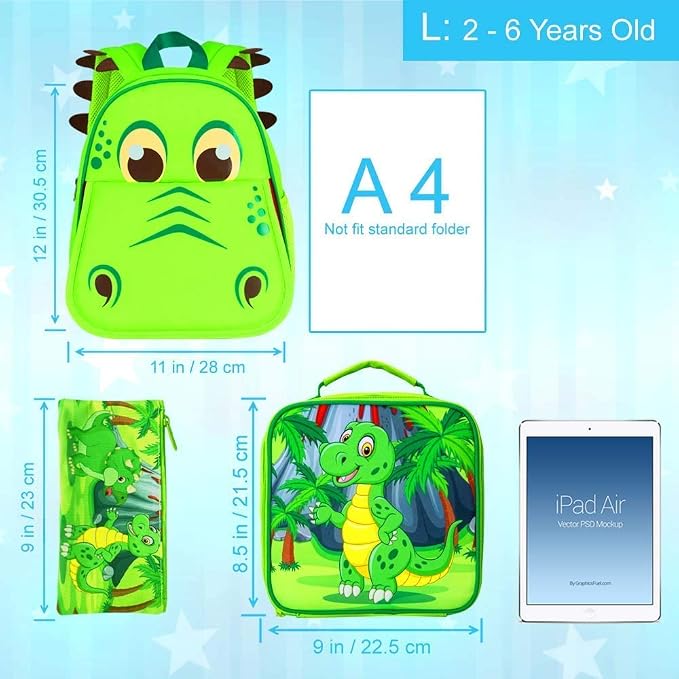 CCJPX Toddler Backpack for Boys Girls, Dinosaur Unicorn Cat Preschool Bookbag - Image 3
